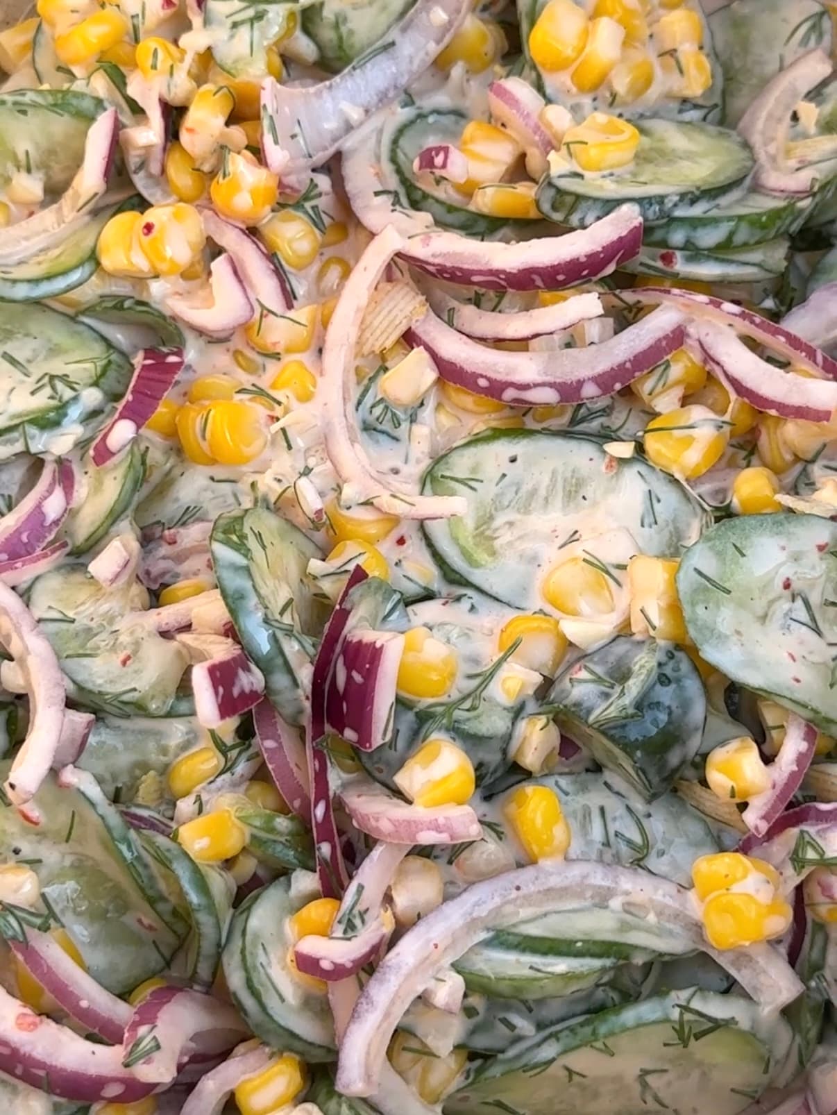 Creamy Corn Cucumber Salad – The Crunchiest, Creamiest, Easiest Summer Salad ☀️🥒🌽🙋‍♀️