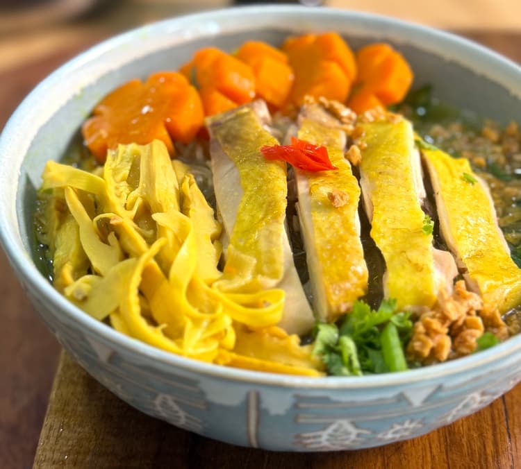 Vietnamese Chicken and Bamboo Glass Noodle Soup (Miến Măng Gà)